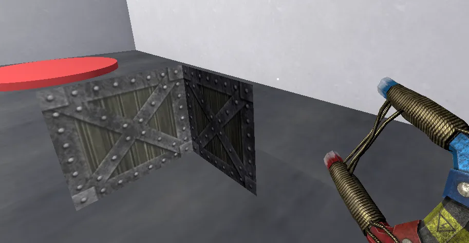 A door panel with a face culling artifact